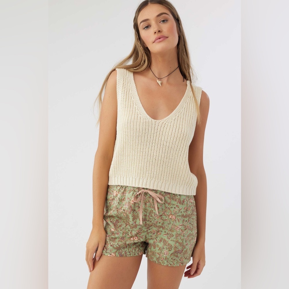 O'Neill Fran Floral Aloe Green Pink Shorts NWT XL